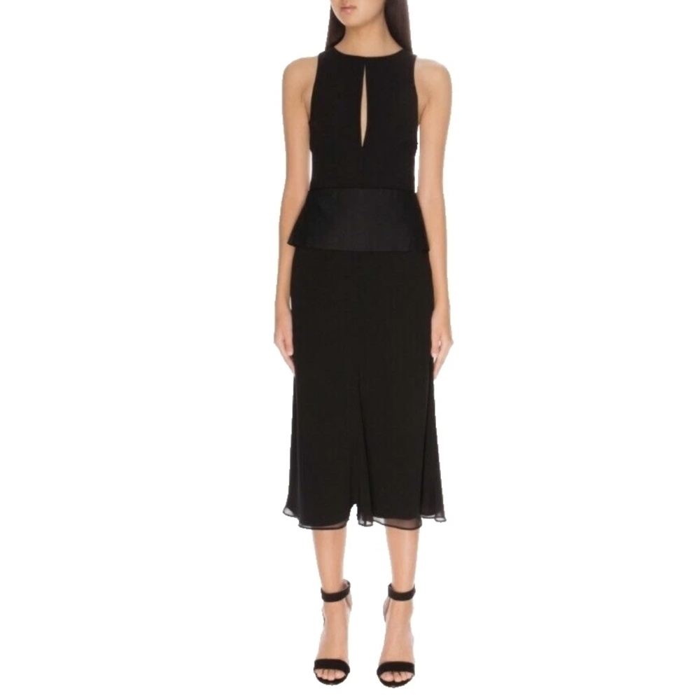 C/meo Collective Black Georgette 'Counting Stars' Midi Dress Size XS